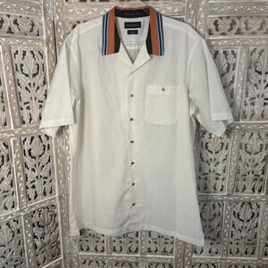 Paul Fredrick Finest Long Staple Cotton Button Shirt Mens XLT Striped Collar
